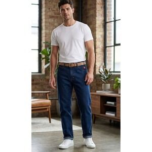 Wrangler Mens FR Flame Resistant Relaxed Fit Jeans Indigo Blue 35x34 10FR31MWZ